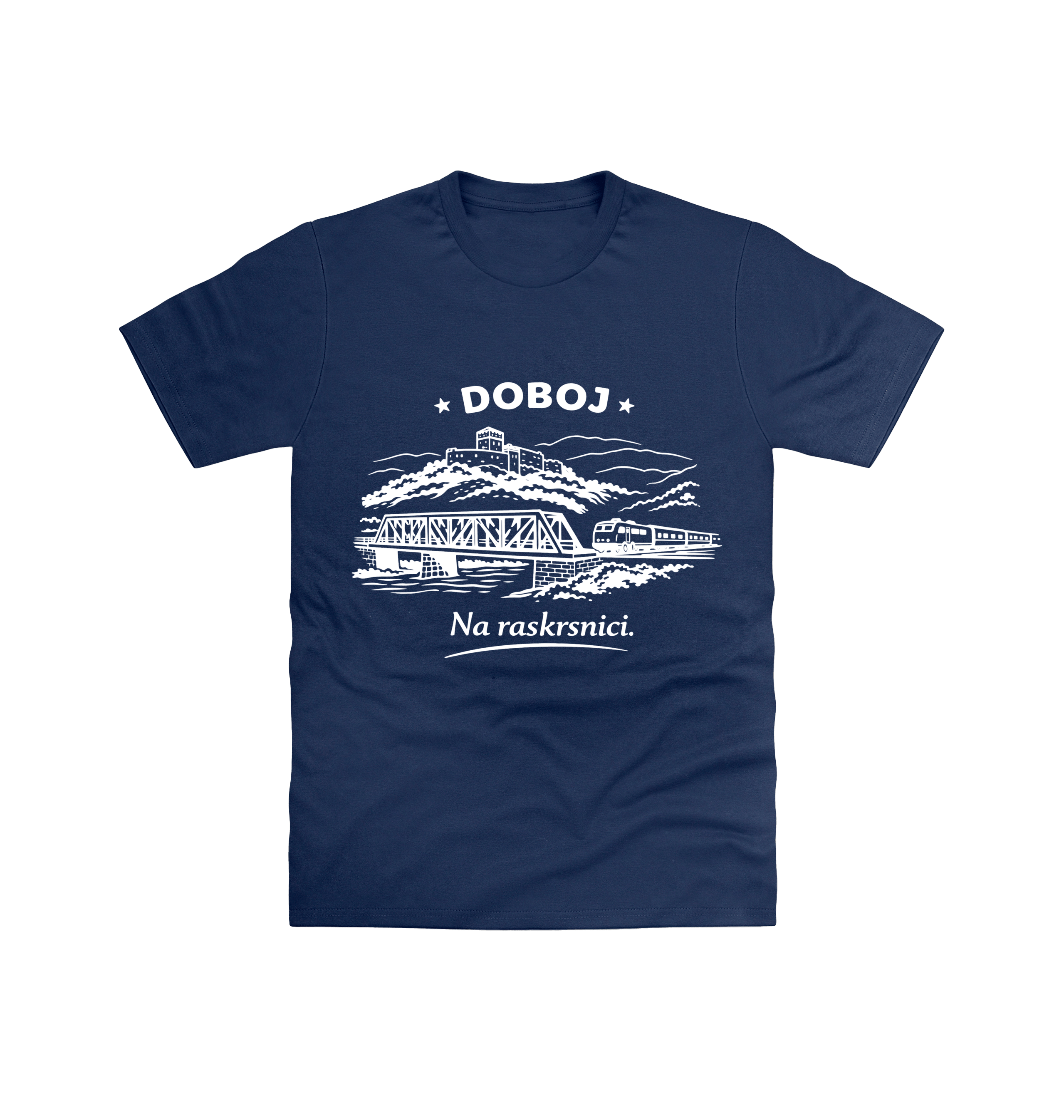 Navy Printed T-shirt Front